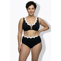 Damskie Bikini falisty brzeg miękkie miseczki regulowane ramiączka. Czarne bikini damskie Ulla Popken, bez wzorów, plus size. W wyprzedaży za 191.99 zł.