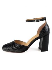 Loft37 Skórzane czółenka w kolorze czarnym z paskiem rozmiar: 36. Czarne czółenka damskie loft37, bez wzorów, bez obcasa. Za 404.99 zł.