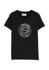 T-shirt Moschino HXM058 NERO black. Czarne t-shirty męskie MOSCHINO, l, bez wzorów, z materiału, bez kołnierzyka. Za 447.05 zł.