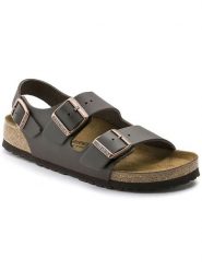 Birkenstock Skórzane sandały "Milano" w kolorze brązowym rozmiar: 39. Brązowe sandały damskie Birkenstock, bez wzorów, bez obcasa. Za 377.74 zł.