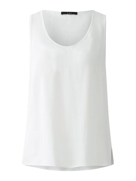 Oui Top w kolorze białym rozmiar: 42. Białe topy damskie Oui, s, bez wzorów, z wiskozy, bez kołnierzyka. Za 100.28 zł.