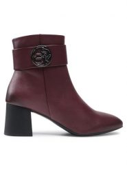 Lasocki Botki 0539-01 Bordowy. Czerwone botki damskie Lasocki, ze skóry, bez obcasa, na słupku, bez zapięcia. Za 329.99 zł.