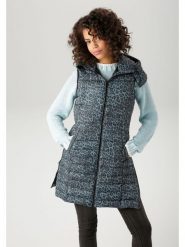 Aniston Kamizelka pikowana w kolorze czarno-niebieskim rozmiar: 44. Niebieskie kamizelki damskie Aniston. Za 135.45 zł.