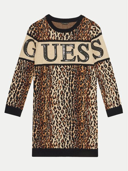 Guess Sukienka dzianinowa J4BK17 Z3I50 Kolorowy Comfort Fit. Sukienki dziewczęce Guess, z aplikacjami, z bawełny, bez ramiączek. Za 179.99 zł.