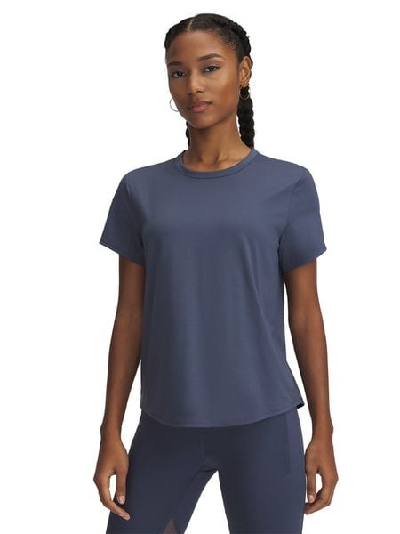 Under Armour Koszulka sportowa w kolorze granatowym rozmiar: M. Niebieskie bluzki sportowe damskie Under Armour, m, bez wzorów, z materiału, bez ramiączek. Za 104.89 zł.