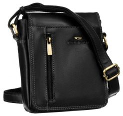 Listonoszka skórzana Peterson PTN TB-7032-COM BLACK czarna. Czarne saszetki męskie Peterson, ze skóry. Za 269.99 zł.