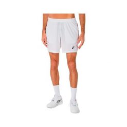 7-calowe spodenki Asics Court. Białe szorty męskie Asics, bez wzorów, sportowe. Za 206.50 zł.