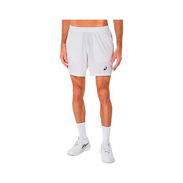 7-calowe spodenki Asics Court. Białe szorty męskie Asics, bez wzorów, sportowe. Za 206.50 zł.