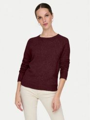 ONLY Sweter Rica 15204279 Bordowy Regular Fit. Czerwone swetry klasyczne damskie Only, l, z syntetyku, bez kołnierzyka. Za 139.99 zł.