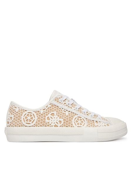 Guess Trampki FLJCR2 FAP12 Biały. Białe trampki i tenisówki damskie Guess, z aplikacjami, z materiału. Za 325.99 zł.