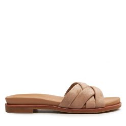 Klapki EMU Australia. Brązowe klapki damskie Emu Australia, bez wzorów, bez obcasa. Za 419.99 zł.
