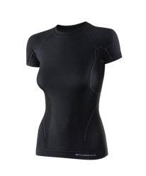 Koszulka wełniana z krótkim rękawem damska Brubeck ACTIVE WOOL. Czarne t-shirty damskie Brubeck, l, bez wzorów, z materiału, bez kołnierzyka. Za 190.99 zł.