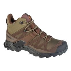 Buty Trekkingowe Salomon X Ultra Tracker Gtx L47607000 brązowe. Brązowe buty trekkingowe męskie z materiału, bez zapięcia. Za 973.19 zł.