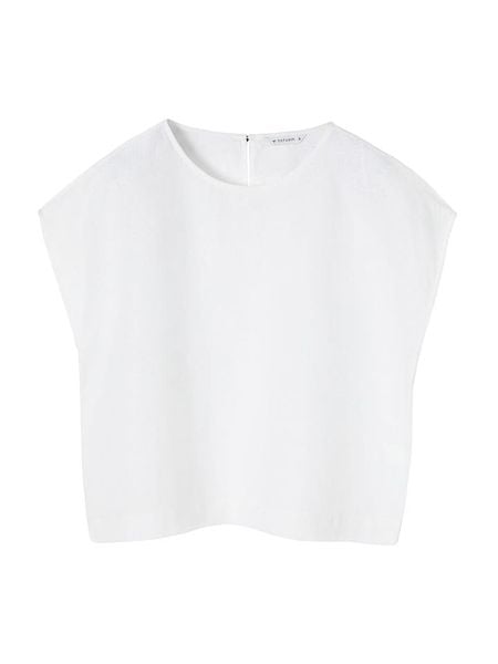 TATUUM Bluzka "Kriko" w kolorze białym rozmiar: XL. Białe bluzki damskie Tatuum, xl, bez wzorów, ze lnu, bez kołnierzyka, bez ramiączek. Za 119.95 zł.