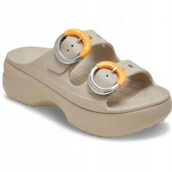 Sandały Dla Dorosłych Crocs Saturday Platform Dipped Buckle Sandal. Czerwone sandały męskie Crocs, z materiału, bez zapięcia. Za 289.99 zł.