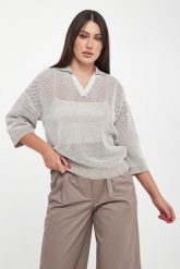 Sweter damski z kołnierzem polo PESERICO. Swetry klasyczne damskie Peserico, bez kołnierzyka. Za 2,089.00 zł.