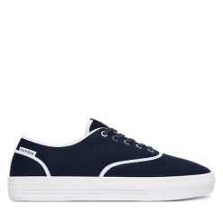 Tenisówki Tommy Hilfiger. Niebieskie trampki i tenisówki męskie Tommy Hilfiger, bez wzorów, bez zapięcia. Za 369.99 zł.