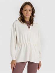 4F Bluza dresowa nierozpinana z modalem damska - biała S. Białe bluzy bez kaptura damskie 4f, s, z dresówki. W wyprzedaży za 169.99 zł.