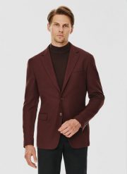 PAKO LORENTE – Brązowa gładka marynarka męska. Brązowe marynarki męskie Pako Lorente, bez wzorów, z elastanu. Za 399.99 zł.