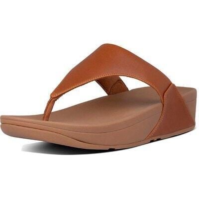Skórzane sandały damskie FitFlop Lulu. Brązowe sandały damskie FIT FLOP, bez wzorów, z materiału, bez obcasa. Za 442.50 zł.