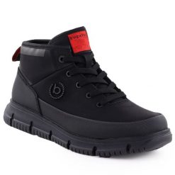 Botki męskie wysokie ocieplane trapery czarne Bugatti 341-AC239-5000. Czarne buty zimowe męskie Bugatti, z materiału, bez zapięcia. Za 330.00 zł.