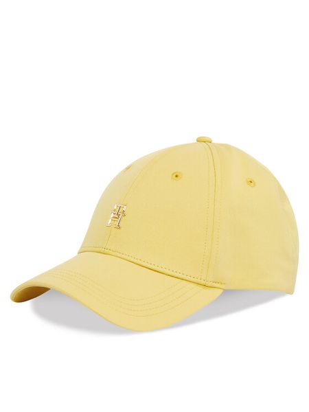 Tommy Hilfiger Czapka z daszkiem Elevated Chic Cap AW0AW17128 Żółty. Żółte czapki z daszkiem damskie Tommy Hilfiger, bez wzorów, z bawełny. Za 119.99 zł.