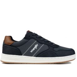 Buty męskie sportowe do chodzenia Wrangler RUSTY C MEN LOW. Niebieskie buty sportowe na co dzień męskie Wrangler, z jeansu, bez zapięcia, trekkingowe. Za 209.00 zł.