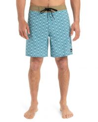 Spodenki boardshort dla Mężczyzn SURFSILK STRAIGHT LEG 18" Niebieski. Niebieskie kąpielówki męskie Quiksilver, z materiału, bez kołnierzyka. Za 229.99 zł.