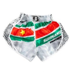 Szorty kick-boxing Booster Fight Gear AD Suriname. Białe szorty damskie BOOSTER FIGHT GEAR, bez wzorów, z materiału. Za 224.00 zł.