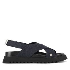 Sandały G-Star Raw. Niebieskie sandały damskie G-Star Raw, bez wzorów, bez obcasa, na płaskiej podeszwie. Za 349.99 zł.