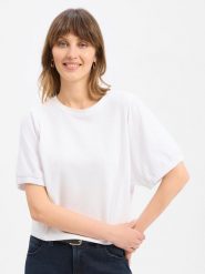 Drykorn Koszulka - Aurati Kobiety Materiał dresowy biały, S. Białe t-shirty damskie Drykorn, s, bez wzorów, z bawełny, bez kołnierzyka. Za 379.95 zł.