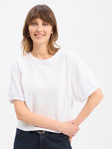Drykorn Koszulka - Aurati Kobiety Materiał dresowy biały, S. Białe t-shirty damskie Drykorn, s, bez wzorów, z bawełny, bez kołnierzyka. Za 379.95 zł.