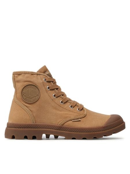 Palladium Trapery Pampa Hi 02352-209-M Brązowy. Brązowe buty zimowe męskie Palladium, z materiału, bez zapięcia. Za 259.99 zł.
