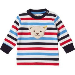Bluza w kolorze niebieskim. Niebieskie bluzy chłopięce Steiff, z aplikacjami, z bawełny, bez ramiączek, bez kaptura. W wyprzedaży za 45.95 zł.