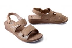 INBLU FC-61 026 piaskowy, sandały damskie. Brązowe sandały damskie Inblu, bez wzorów, bez obcasa. Za 71.99 zł.