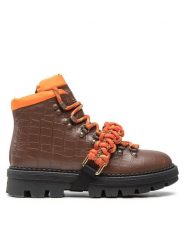 Pinko Trapery Zenzero Scarpa AI 22-23 BLKS1 1H2134 A07K Brązowy. Brązowe trapery damskie Pinko, ze skóry, bez obcasa. Za 1,859.00 zł.