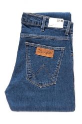 WRANGLER SPODNIE MĘSKIE LARSTON DARKSTONE W18S23090 112127417. Niebieskie spodnie materiałowe męskie Wrangler, bez wzorów, z jeansu. Za 229.99 zł.