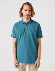 WRANGLER POLO SHIRT MĘSKA KOSZULKA POLO POLÓWKA HYDRO 112350405 W7FP017037. Koszulki polo męskie Wrangler, m, bez wzorów, bez ramiączek. Za 109.99 zł.