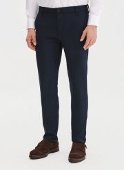 PAKO LORENTE – Męskie granatowe spodnie. Spodnie materiałowe męskie Pako Lorente, bez wzorów, z elastanu, casualowe. Za 249.99 zł.