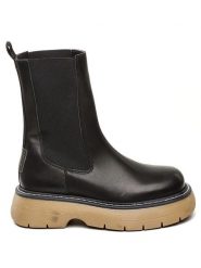 Steve Madden Skórzane sztyblety w kolorze czarnym rozmiar: 41. Czarne botki damskie Steve Madden, sportowe, bez obcasa, na platformie, bez zapięcia. Za 284.82 zł.