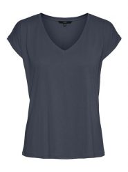 Vero Moda Koszulka w kolorze antracytowym rozmiar: XS. Czarne bluzki damskie Vero Moda, xs, bez wzorów, bez kołnierzyka, bez ramiączek. Za 61.60 zł.