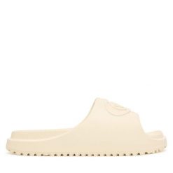 Klapki adidas. Białe klapki damskie Adidas, bez wzorów, bez obcasa. Za 179.99 zł.