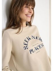 Cecil Bluza w kolorze beżowym rozmiar: XL. Brązowe bluzy z nadrukiem damskie Cecil, xl, z bawełny. Za 132.36 zł.