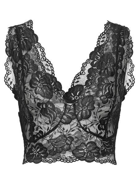 Cream Top w kolorze czarnym rozmiar: S. Czarne topy damskie Cream, s, bez wzorów, z koronki, bez kołnierzyka. Za 61.60 zł.