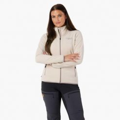 Bluza polarowa turystyka damska Swedemount Stryn Fleece szybkoschnąca. Białe bluzy bez kaptura damskie SWEDEMOUNT, z polaru. Za 125.00 zł.