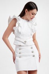 Bluzka damska CUSTOMMADE. Bluzki damskie Custommade, s, bez wzorów, bez kołnierzyka, bez ramiączek. W wyprzedaży za 608.97 zł.