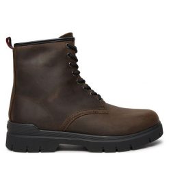 Kozaki HUGO. Brązowe buty zimowe męskie Hugo, bez zapięcia. Za 1,029.00 zł.