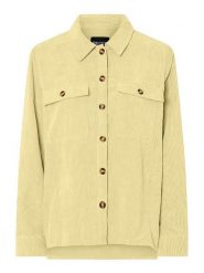 Pieces Koszula sztruksowa "Pceffi" w kolorze żółtym rozmiar: L. Żółte koszule damskie Pieces, l, bez wzorów, ze sztruksu, bez kołnierzyka, bez ramiączek. Za 83.42 zł.