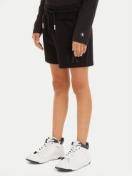 Calvin Klein Jeans Szorty sportowe Iridescent IG0IG02452 Czarny Regular Fit. Czarne spodnie dziewczęce Calvin Klein Jeans, z bawełny. Za 199.99 zł.