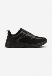 Czarne Buty Sportowe Sneakersy z Geometrycznym Wzorem Odirina. Czarne buty sportowe na co dzień męskie Born2be, bez zapięcia. Za 109.99 zł.